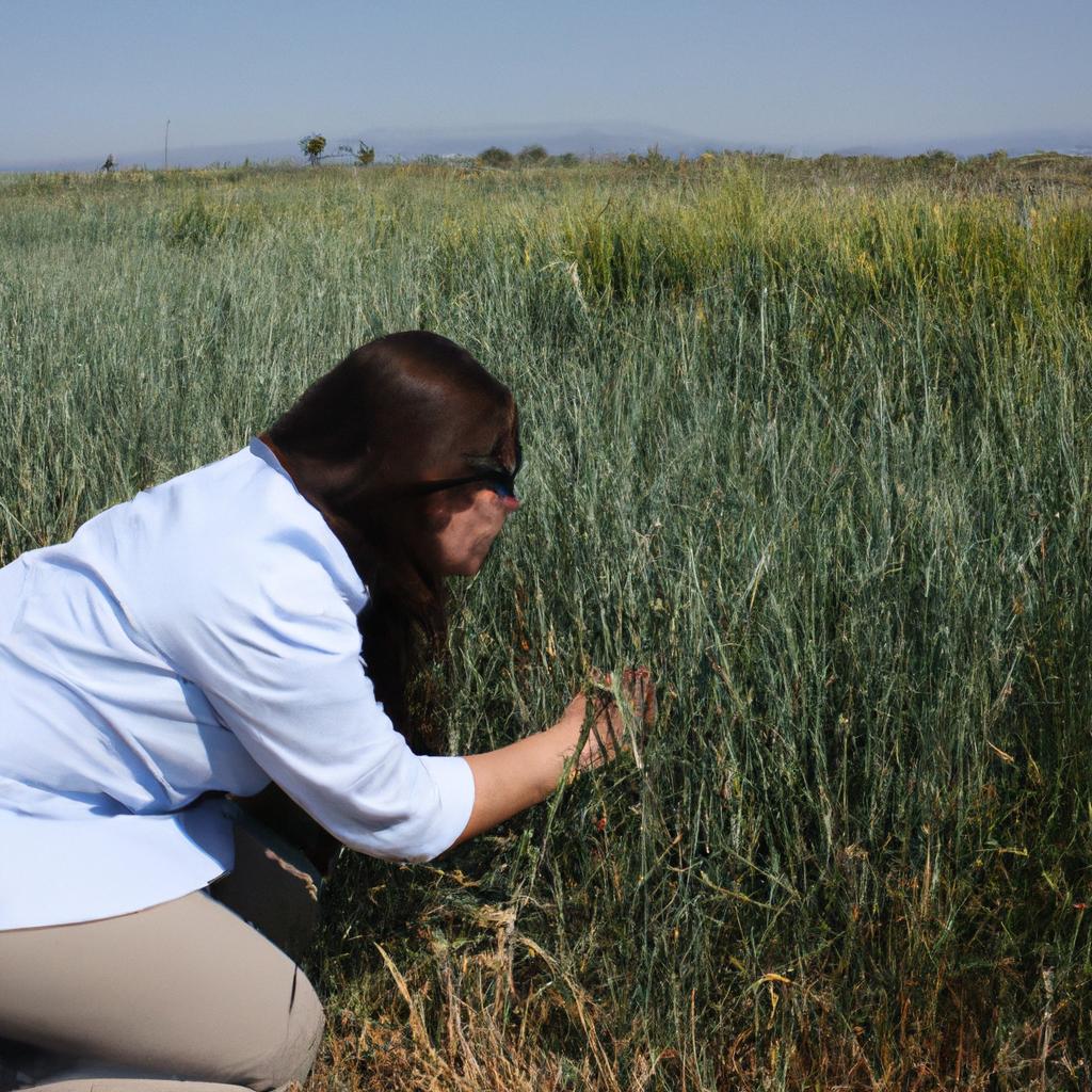 Woman conducting research in field